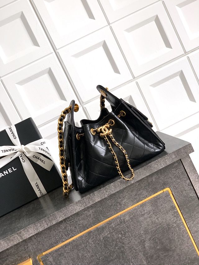 CC original shiny calfskin 25 mini handbag AS5631 black