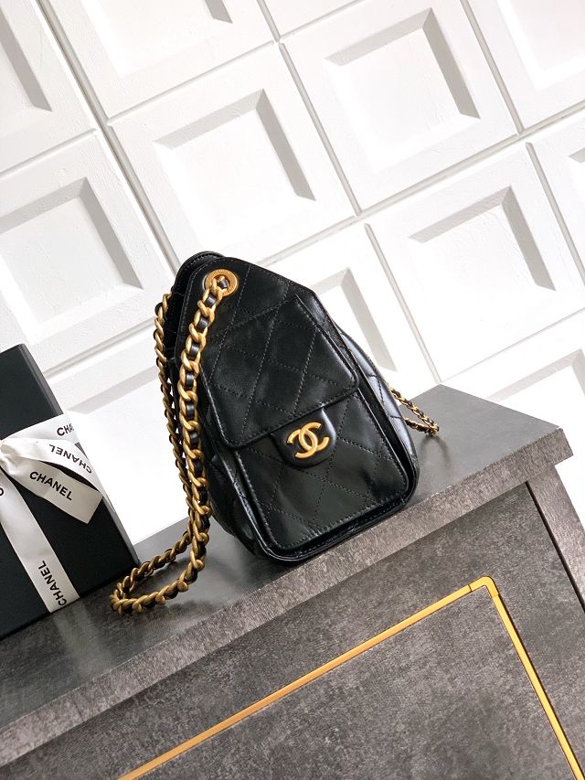 CC original shiny calfskin 25 mini handbag AS5631 black