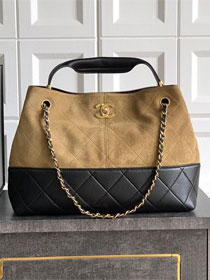 CC original suede calfskin shopping tote bag AS5634 brown