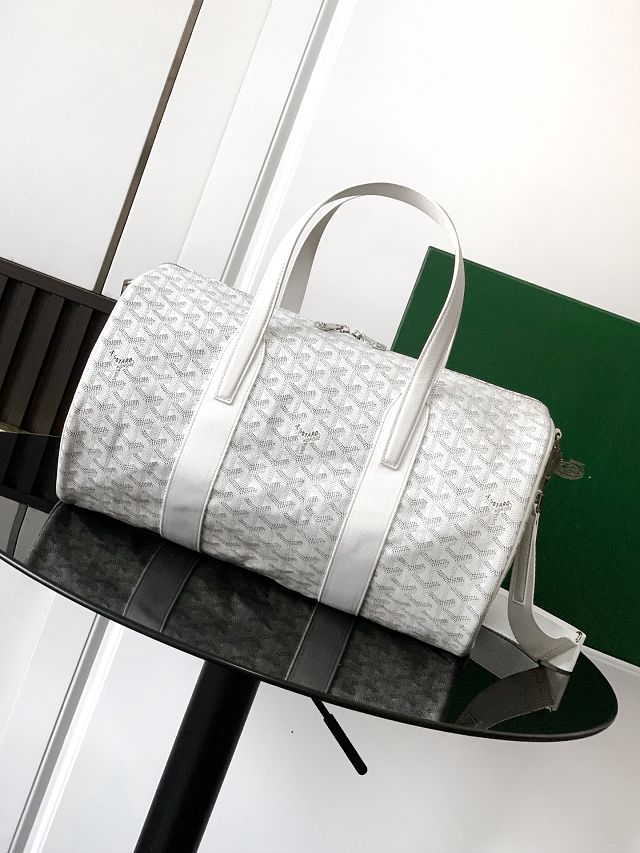 Goyard original canvas barrel 40 sports bag GY0124 white