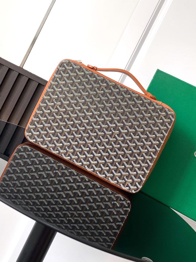 Goyard original canvas compagnon universel A4 bag GY0123 brown	