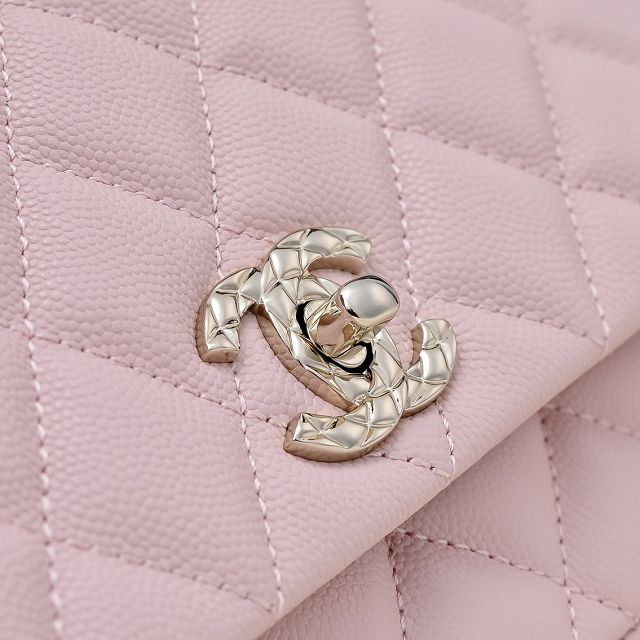 CC original grained calfskin top handle flap bag AS5554 pink