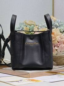 Dior original calfskin small signature bucket bag M2841 black