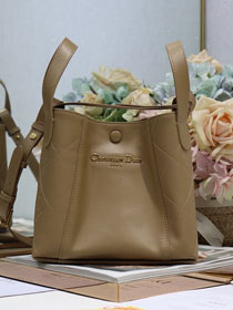 Dior original calfskin small signature bucket bag M2841 apricot