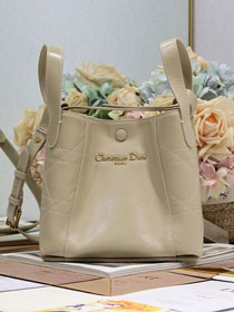 Dior original calfskin small signature bucket bag M2841 beige