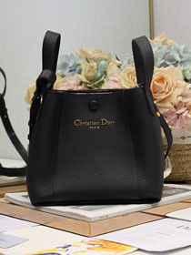 Dior original grained calfskin small signature bucket bag M2841 black