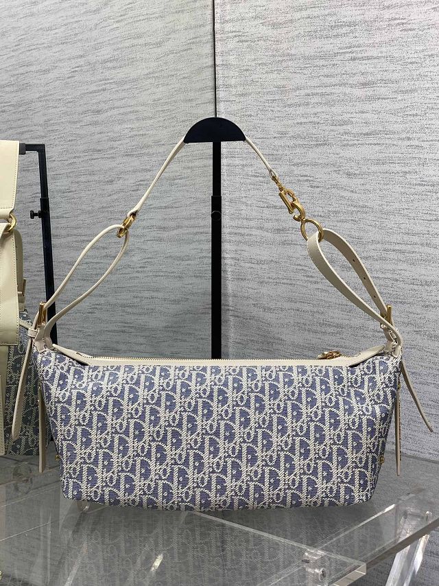 Dior original fabric medium D-Journey bag M2417 blue