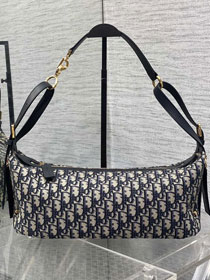 Dior original fabric medium D-Journey bag M2417 dark blue