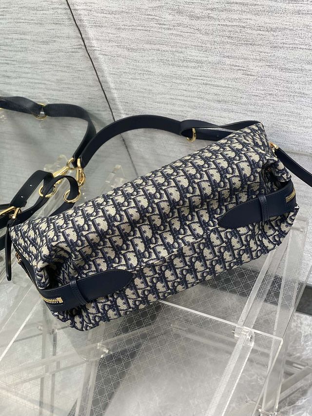 Dior original fabric medium D-Journey bag M2417 dark blue