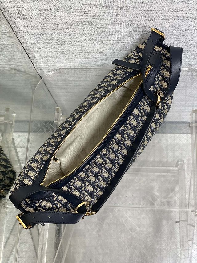 Dior original fabric medium D-Journey bag M2417 dark blue