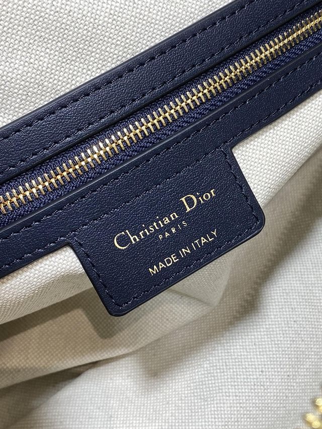 Dior original fabric medium D-Journey bag M2417 dark blue