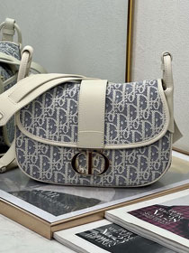 Dior original fabric 30 montaigne flap bag M9205 blue