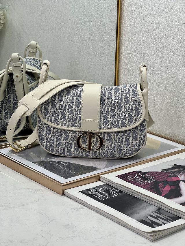 Dior original fabric 30 montaigne flap bag M9205 blue