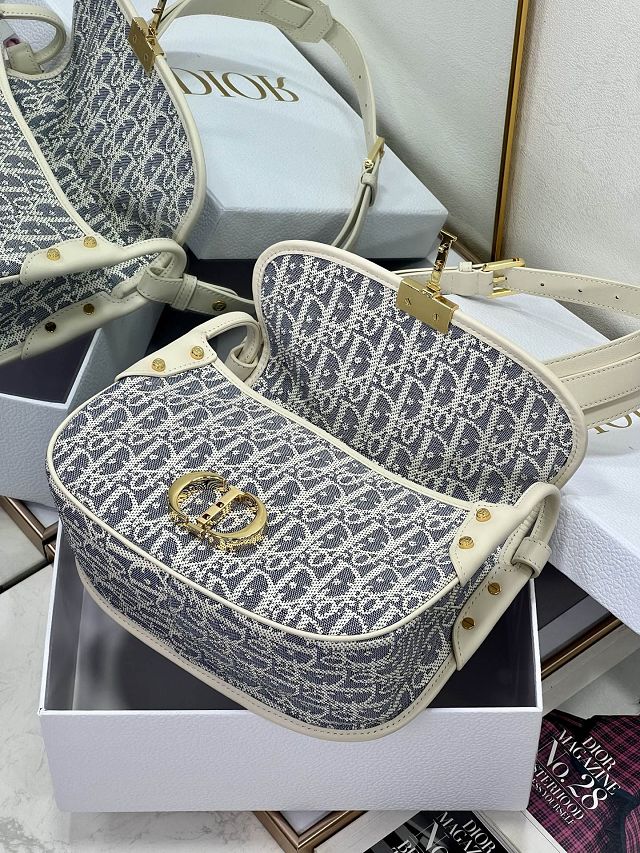 Dior original fabric 30 montaigne flap bag M9205 blue