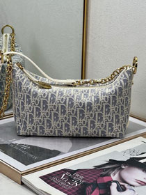 Dior original fabric diorstar hobo bag with chain S3202 blue