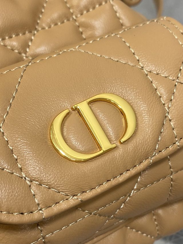 Dior original lambskin mini caro bucket bag M3369 brown