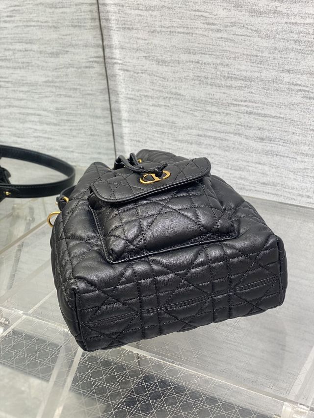 Dior original lambskin small caro bucket bag M3372 black 