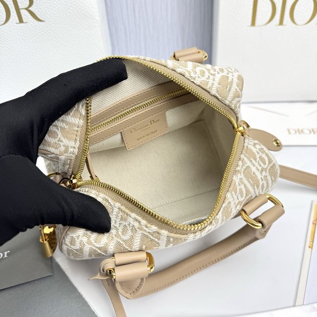 Dior original fabric groove 20 small bag M1364 natural