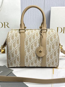 Dior original fabric groove 25 bag M1365 natural