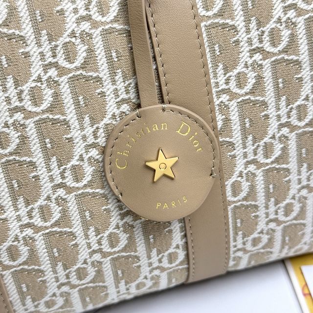 Dior original fabric groove 25 bag M1365 natural