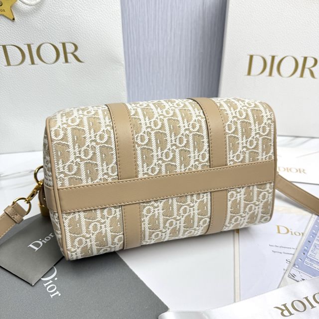 Dior original fabric groove 25 bag M1365 natural