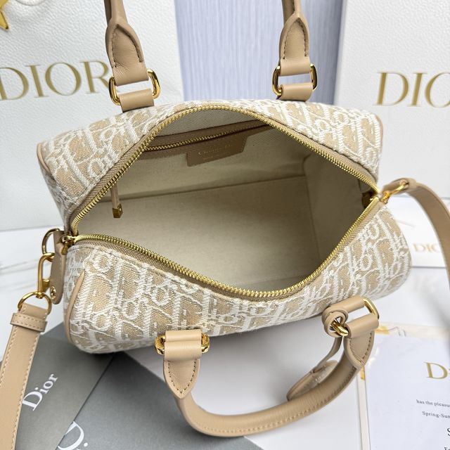 Dior original fabric groove 25 bag M1365 natural