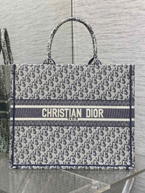 Dior original fabric large book tote bag M1286 blue