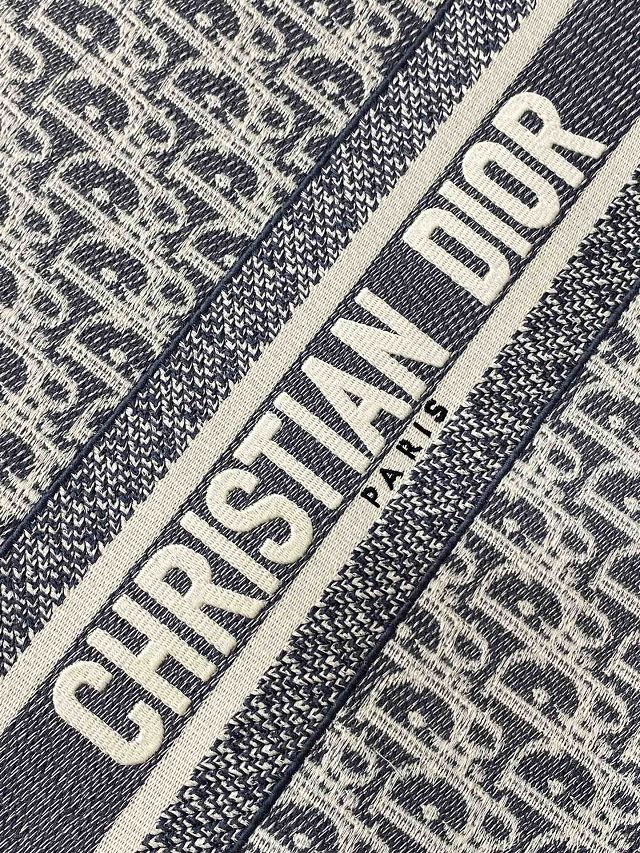 Dior original fabric medium book tote bag M1296 blue