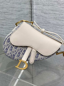 Dior original fabric mini saddle bag M0456 blue