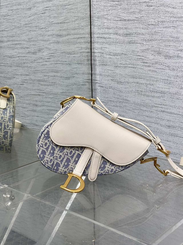 Dior original fabric mini saddle bag M0456 blue