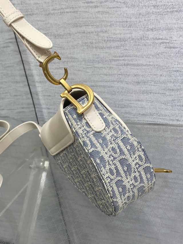 Dior original fabric mini saddle bag M0456 blue