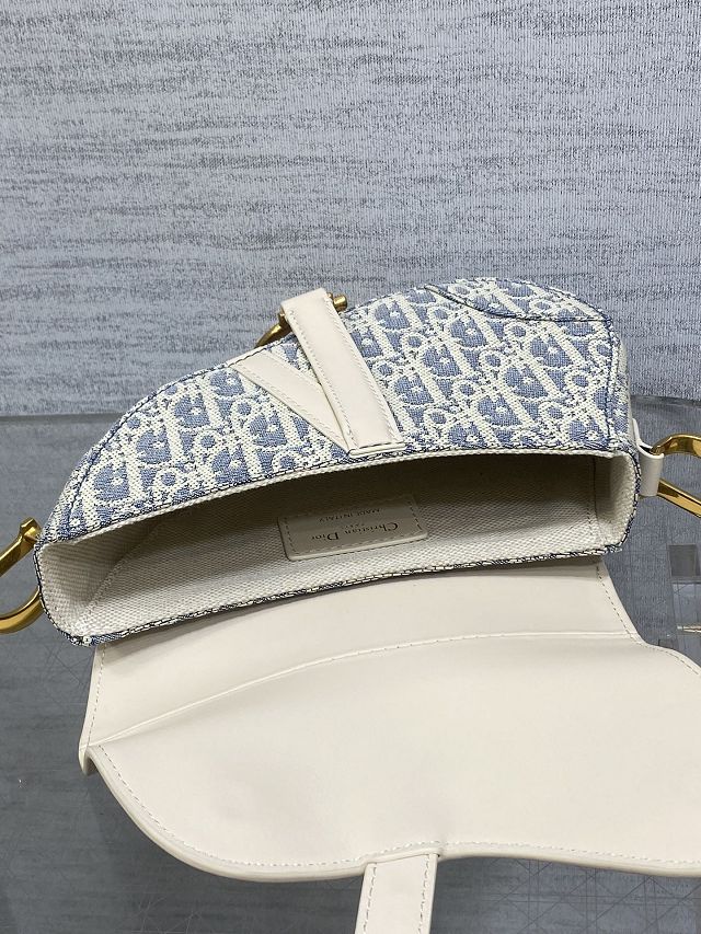 Dior original fabric mini saddle bag M0456 blue