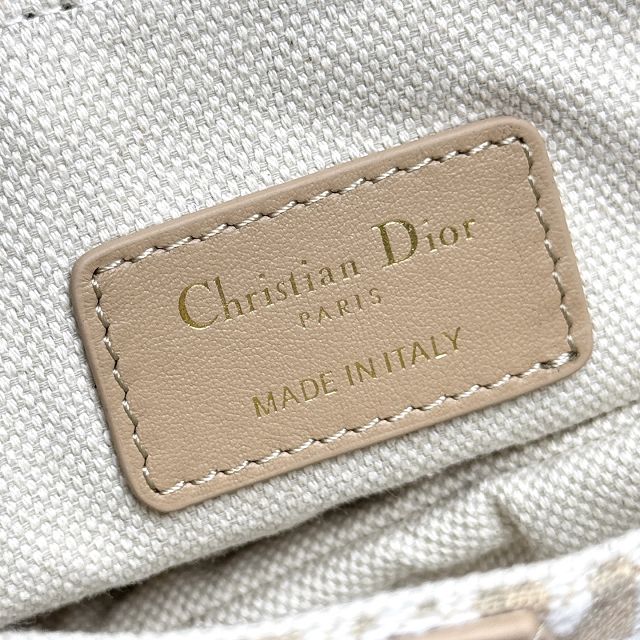 Dior original fabric mini saddle bag M0456 natural