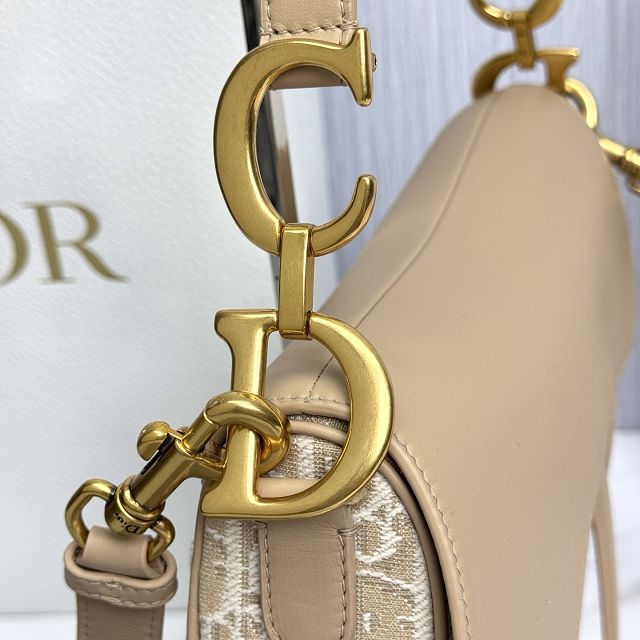 Dior original fabric saddle bag M0455 natural