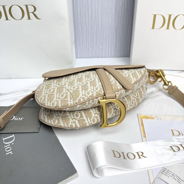 Dior original fabric saddle bag M0455 natural