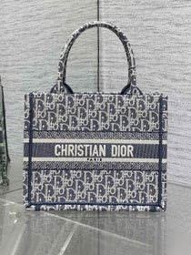 Dior original fabric small book tote bag M1265 blue