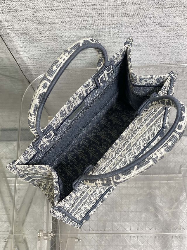 Dior original fabric small book tote bag M1265 blue