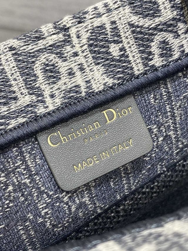 Dior original fabric small book tote bag M1265 blue