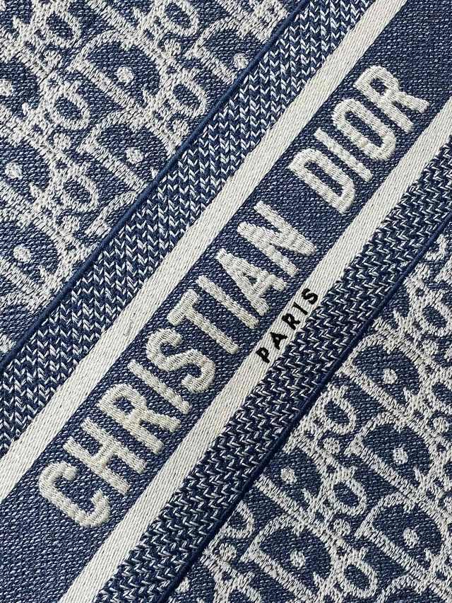 Dior original fabric small book tote bag M1325 blue