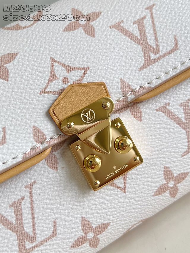 Louis vuitton original monogram canvas wallet on chain Ivy M26583 white