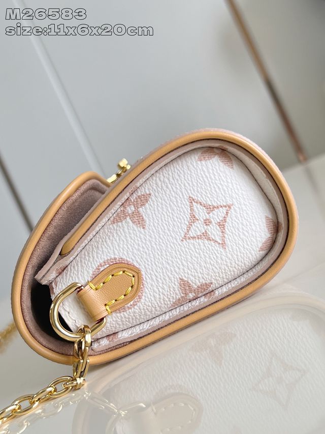 Louis vuitton original monogram canvas wallet on chain Ivy M26583 white