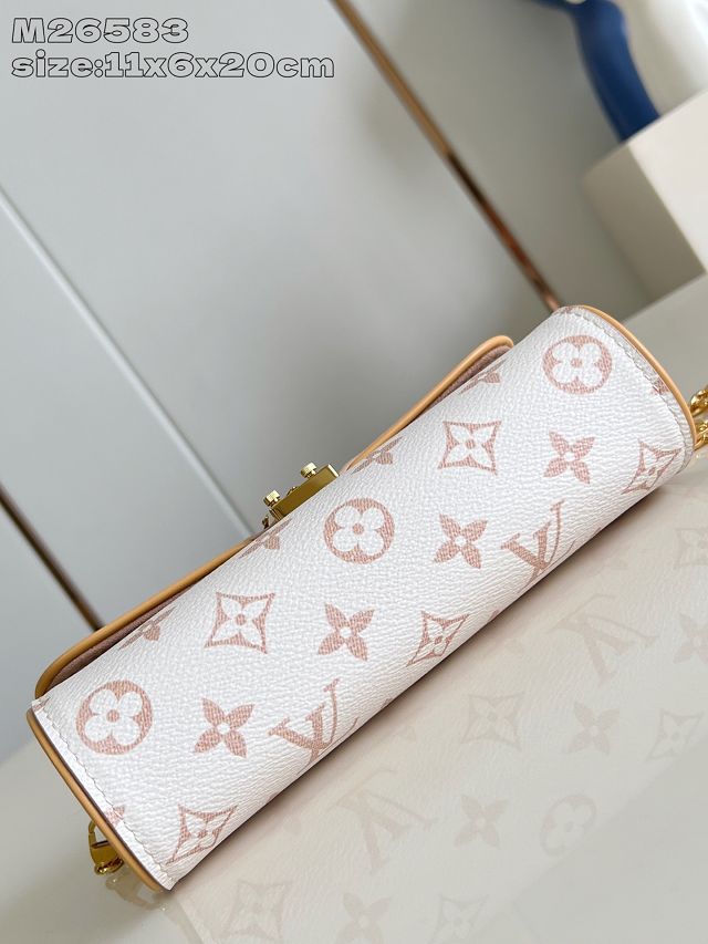 Louis vuitton original monogram canvas wallet on chain Ivy M26583 white