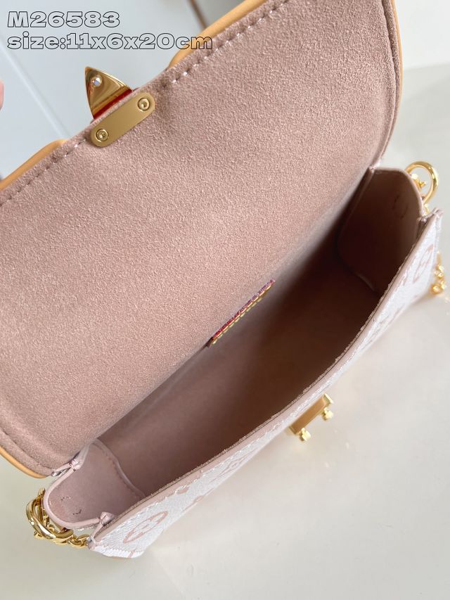 Louis vuitton original monogram canvas wallet on chain Ivy M26583 white