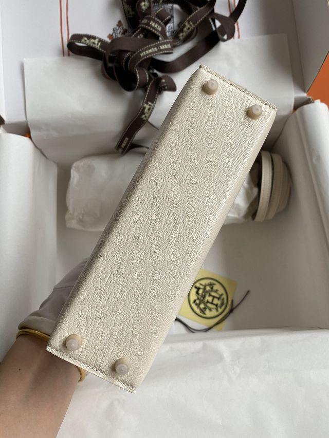 Hermes original chevre mini kelly 19 bag KG0019 nata