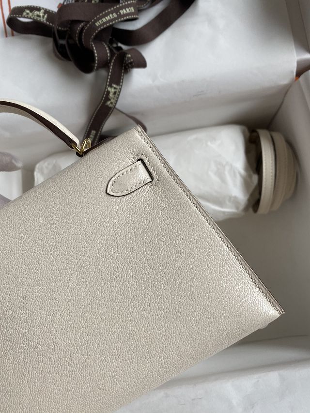 Hermes original chevre mini kelly 19 bag KG0019 nata