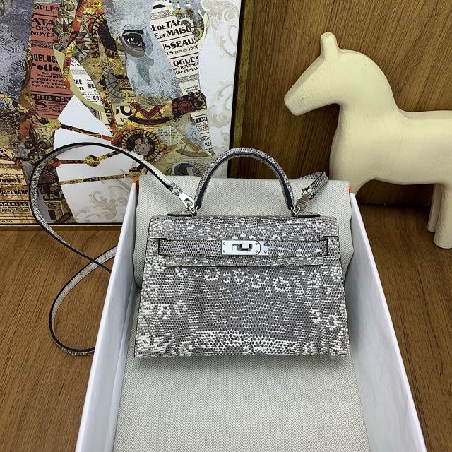 Hermes handmade genuine 100% lizard leather kelly 19 bag K0019 