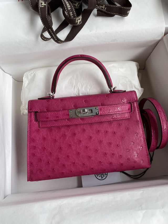 Hermes handmade genuine 100% ostrich leather kelly 19 bag K019 