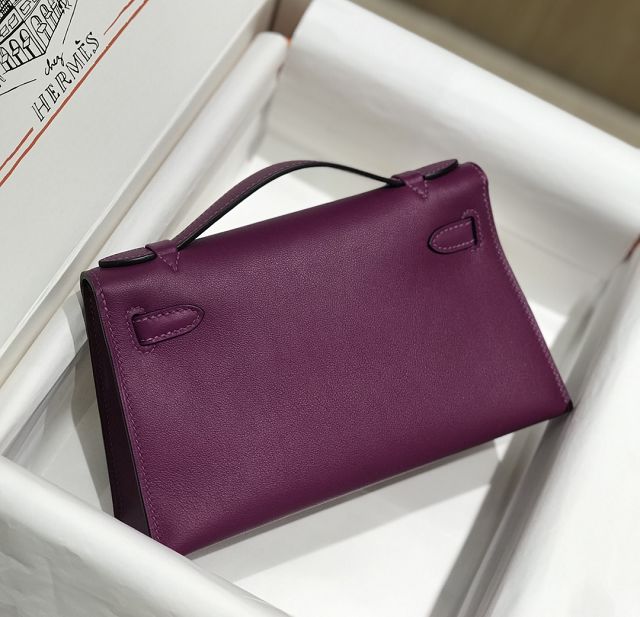 Hermes original swift leather mini kelly 22 clutch K0012 anemone