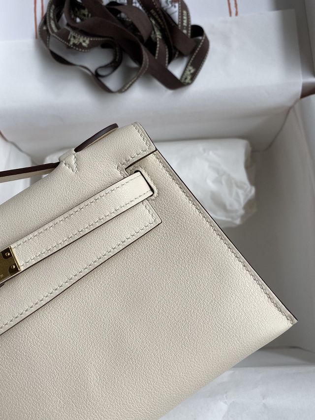 Hermes original swift leather mini kelly 22 clutch K0012 nata