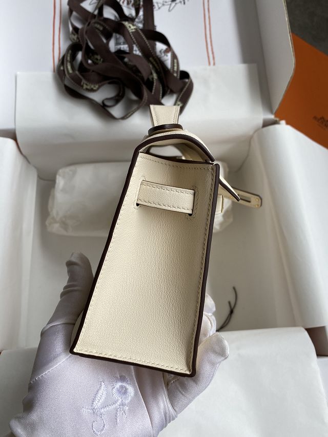 Hermes original swift leather mini kelly 22 clutch K0012 nata